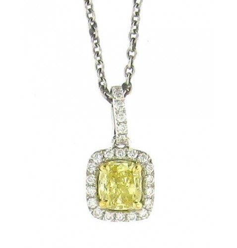 Fancy Yellow Halo Pendant